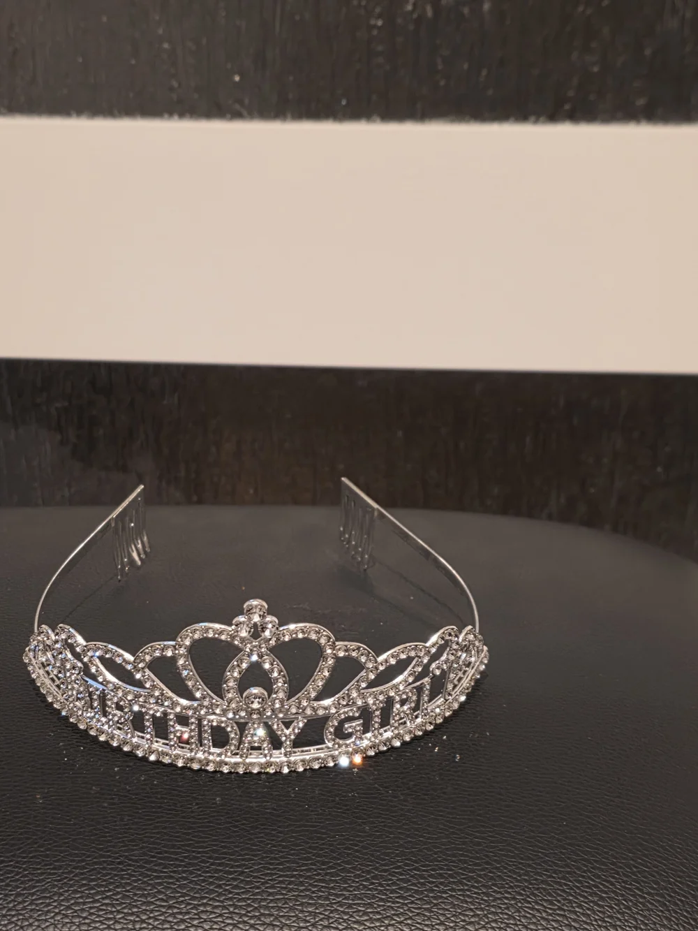 Birthday Girl Rhinestone Tiara Crown - Silver